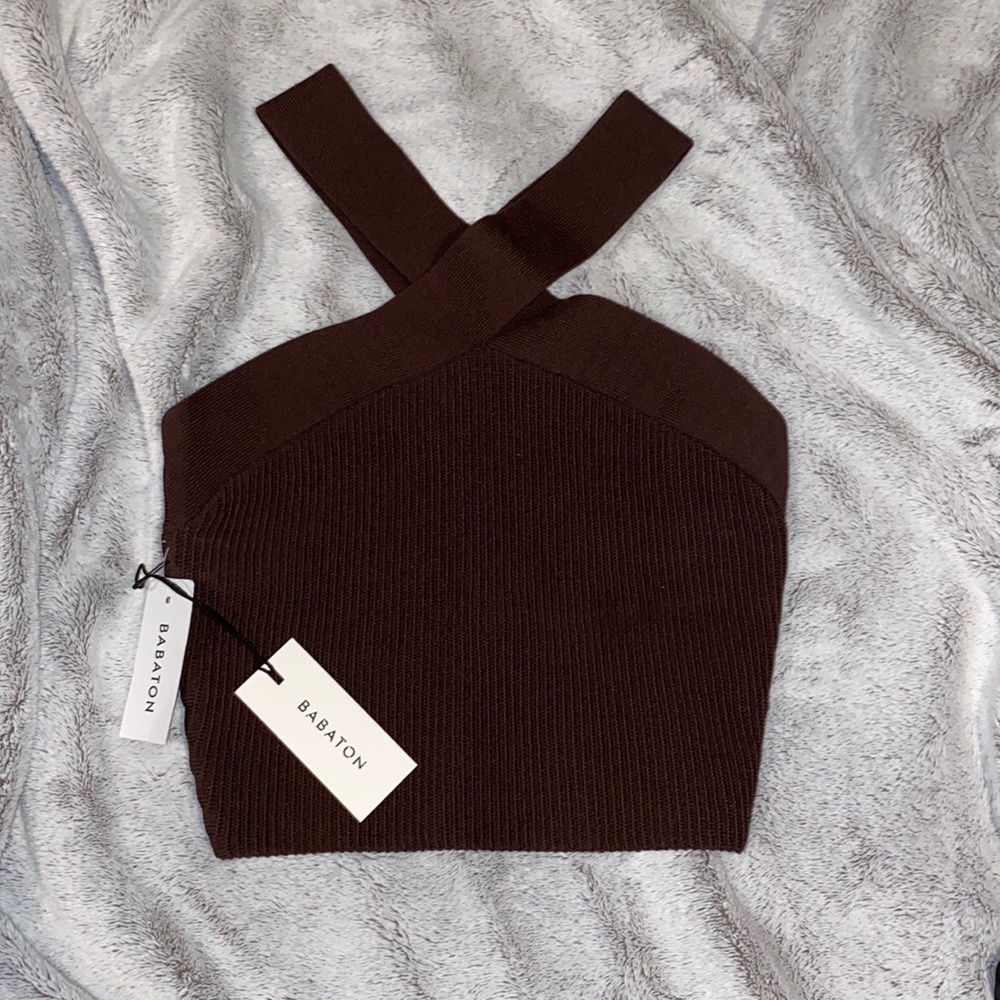 Unworn Aritzia Babaton Cross Neck Top